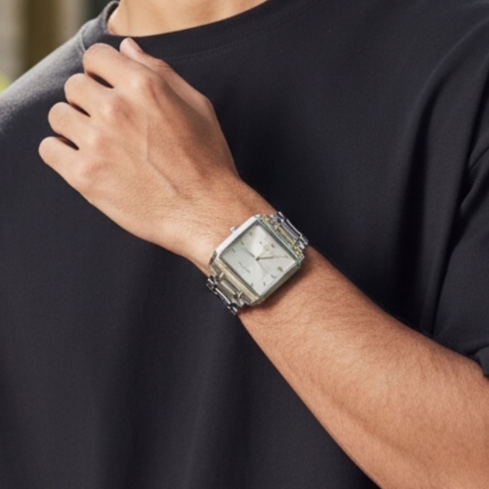New Men's Paul Jardin quartz wristwatch rectangular